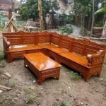 Kursi Tamu Sofa Sudut Kayu Jati Ukir Sederhana