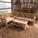 Kursi Tamu Sudut Kayu Jati Model Keranjang Mentah