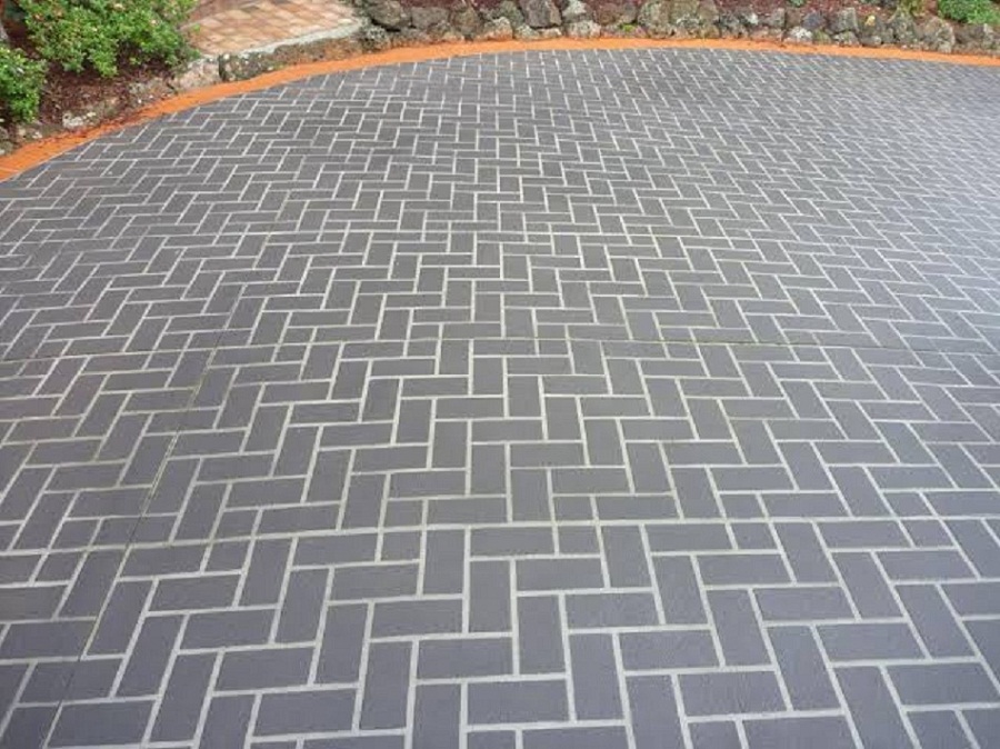 Desain Paving Block Herringbone 90°