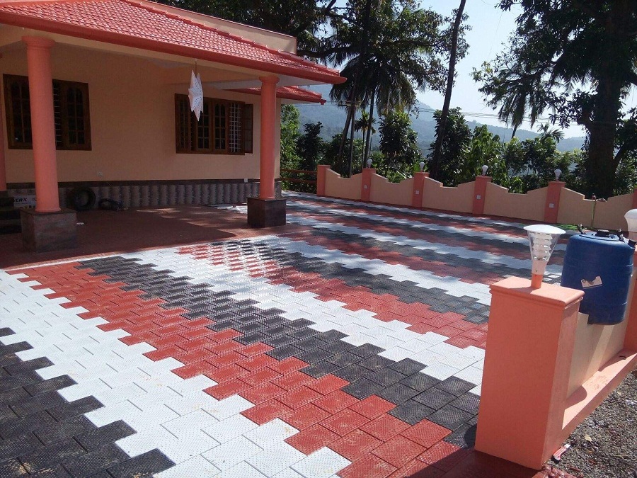 Desain Paving Block dengan Warna Selang-seling