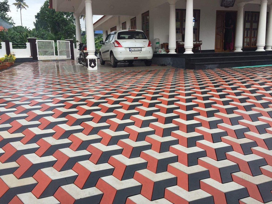 Model Paving Block Interlock 3D