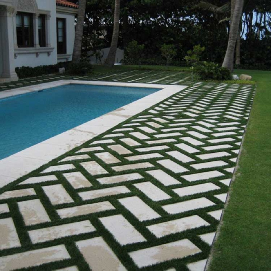 Model Paving Rumput Susunan Zig-zag