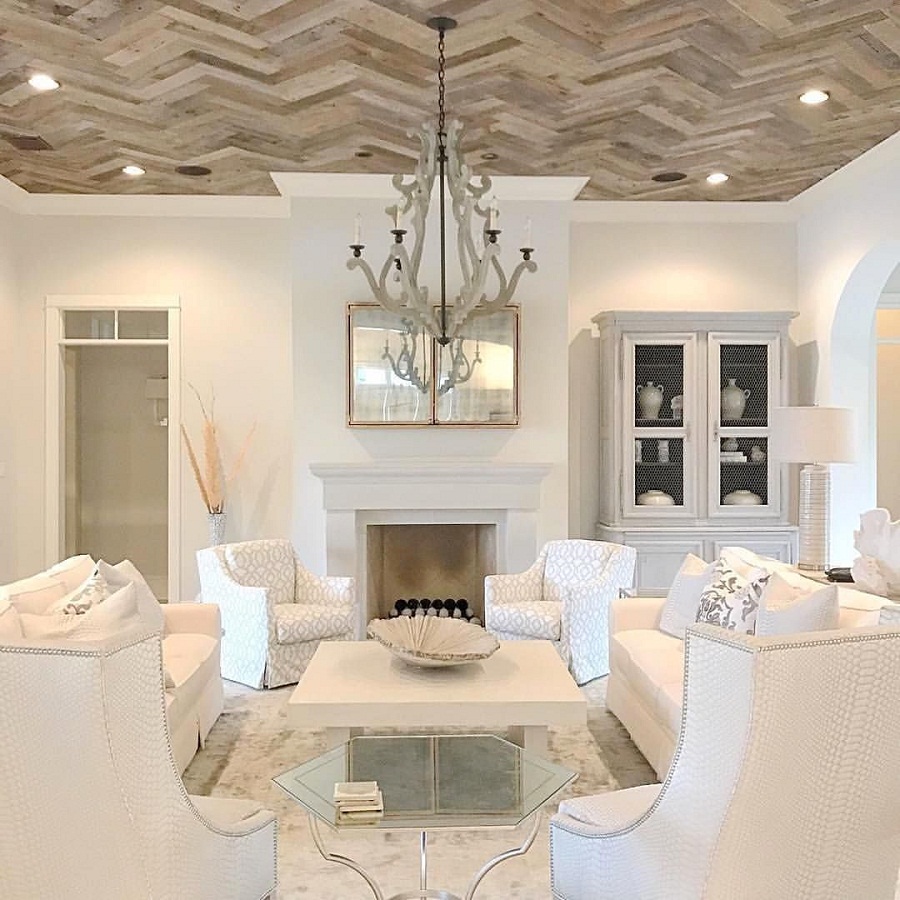 Plafon Minimalis Motif Herringbone