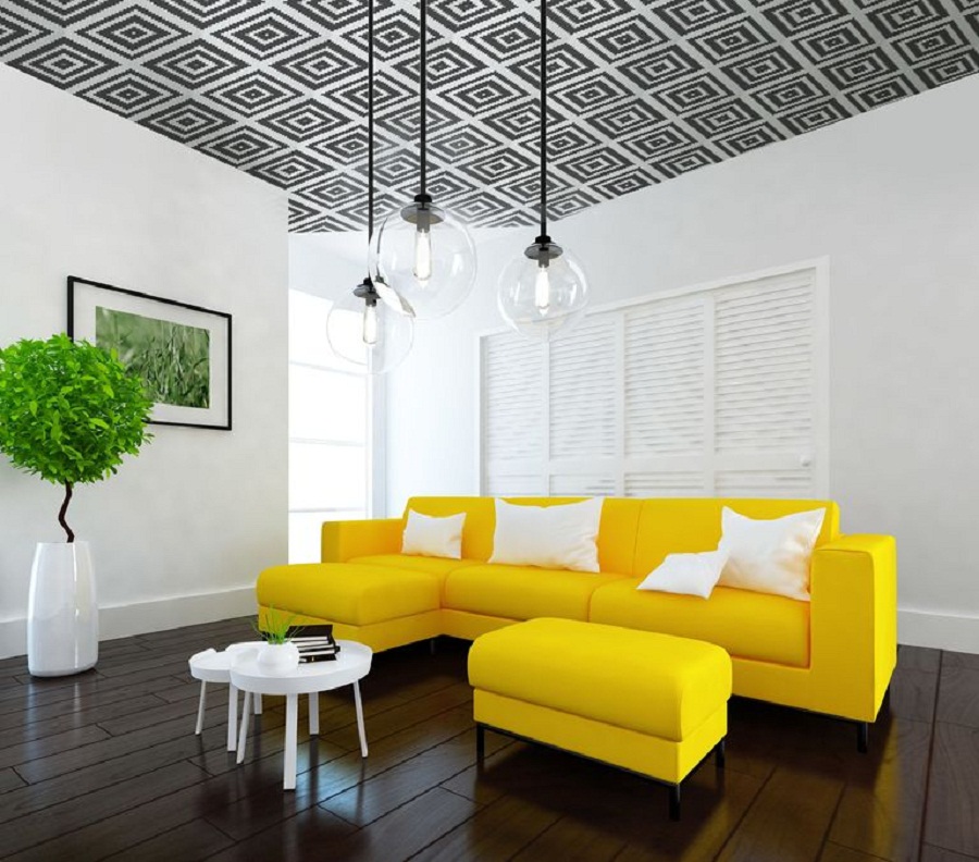 Plafon Minimalis Motif Monokrom