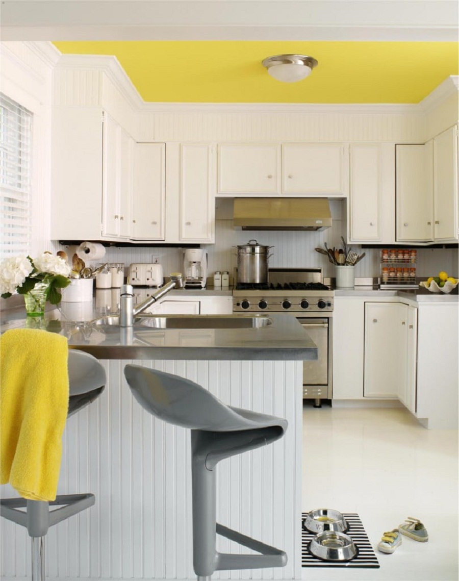 Plafon Minimalis Warna Kuning