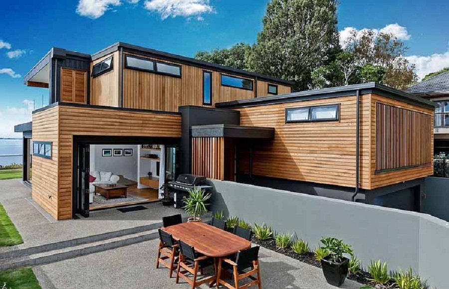 Rumah Minimalis 2 Lantai Material Kayu