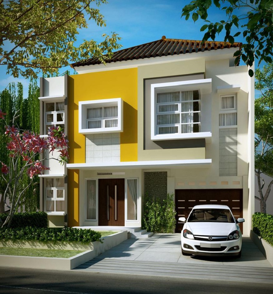 Rumah Minimalis 2 Lantai Warna Cerah