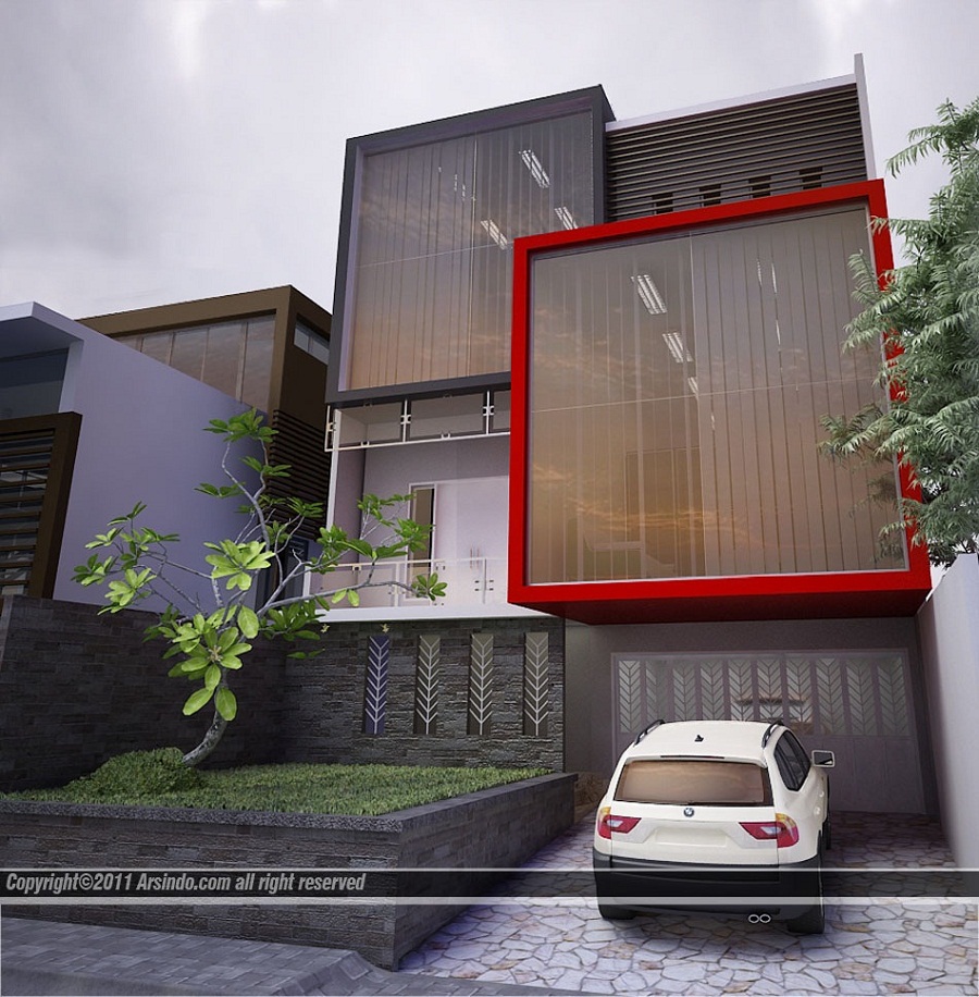 Rumah Minimalis 2 Lantai dengan Full-Height Window