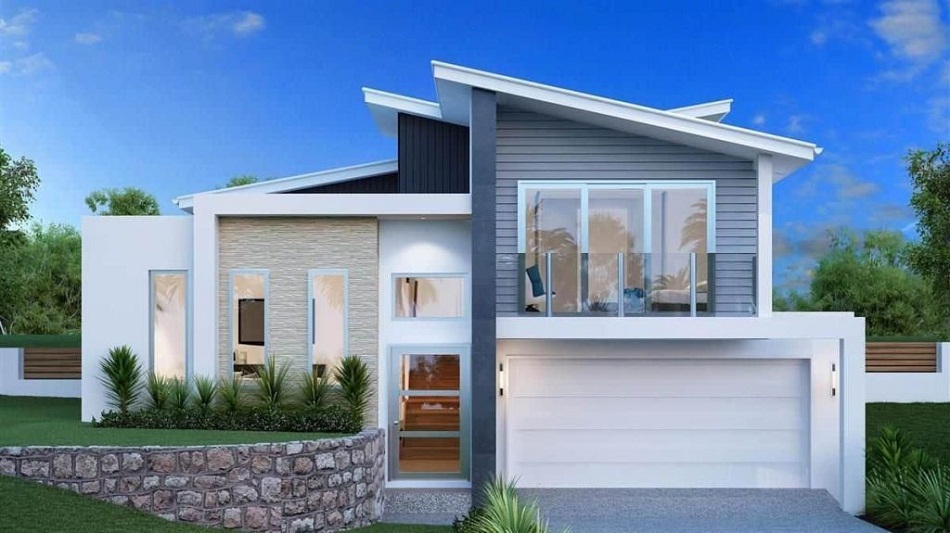 Tampak Depan Rumah Model Split Level