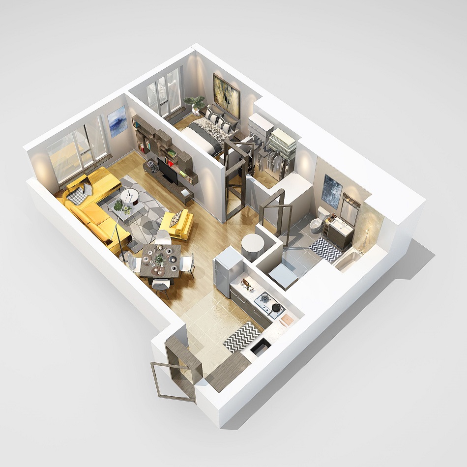 Denah Rumah Minimalis 1 Lantai 1 Kamar Tidur