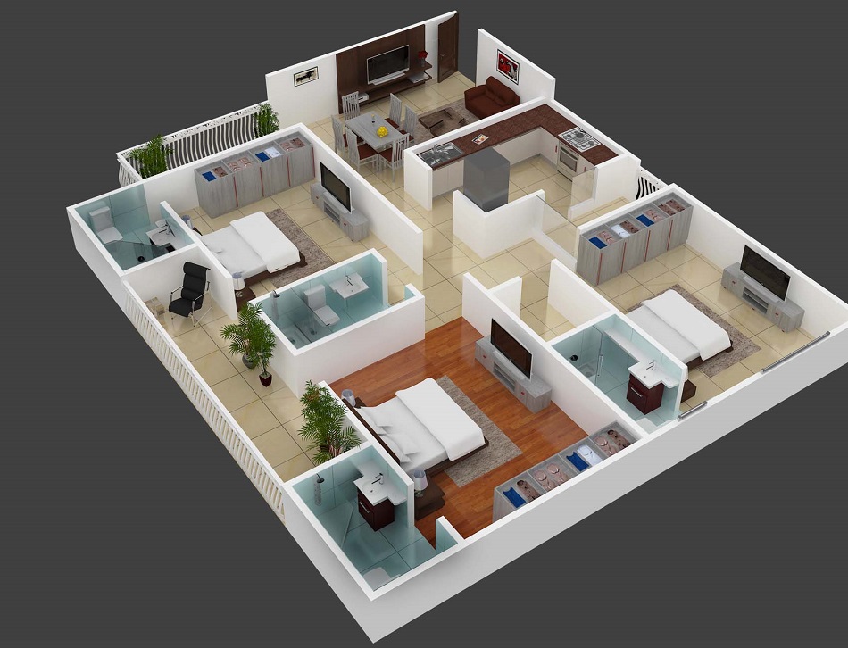 Denah Rumah Type 60 Ensuite Bathroom