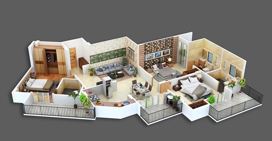 Denah Rumah Type 60 Sirkulasi Tak Beraturan