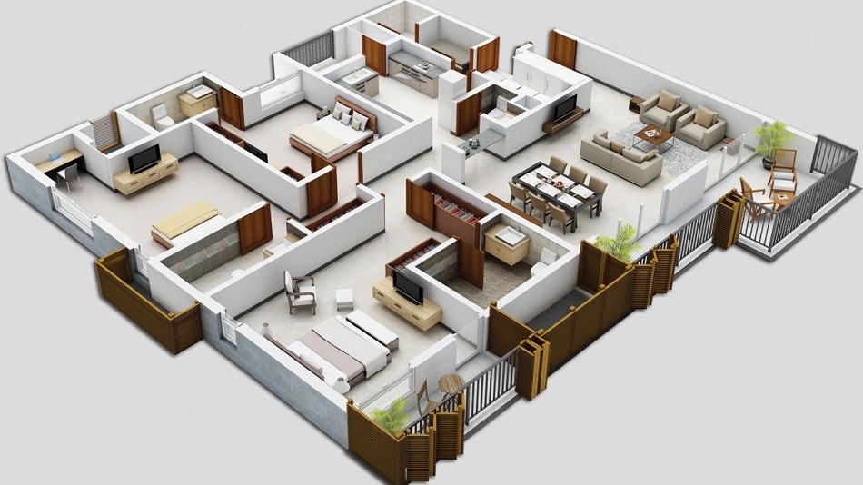 Denah Rumah Type 70 3 Kamar Tidur