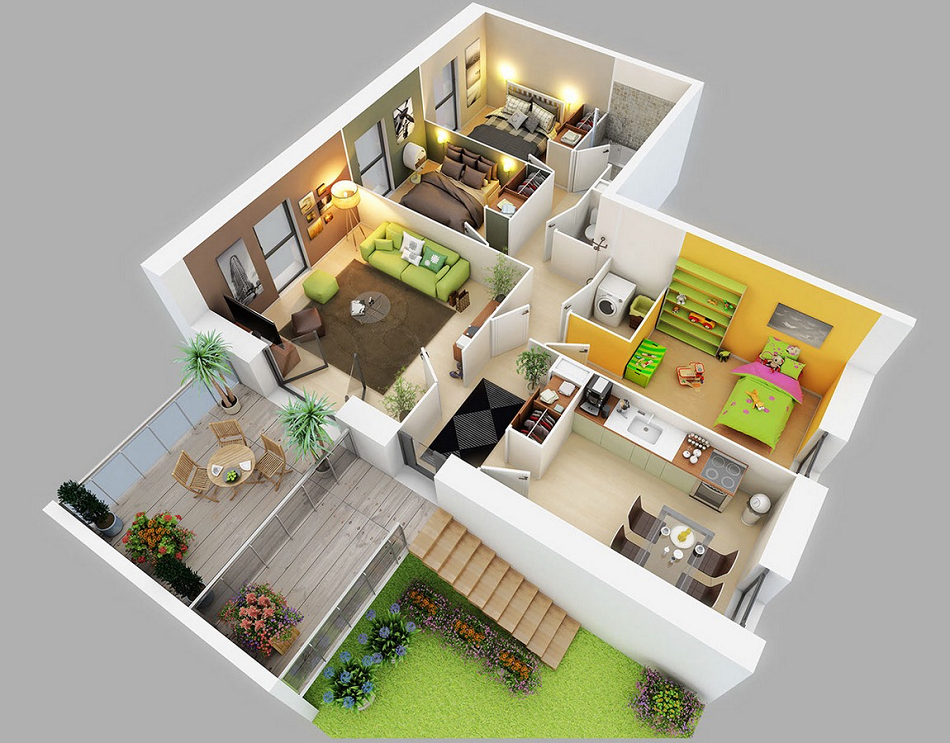 Denah Rumah Type 70 Light and Fun