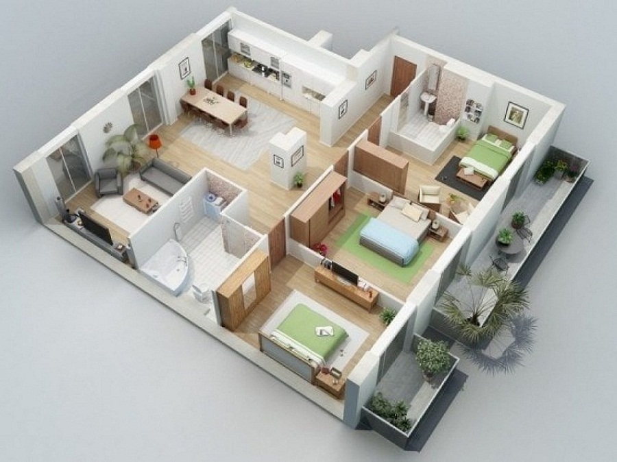 Desain Rumah 3 Kamar yang Asri