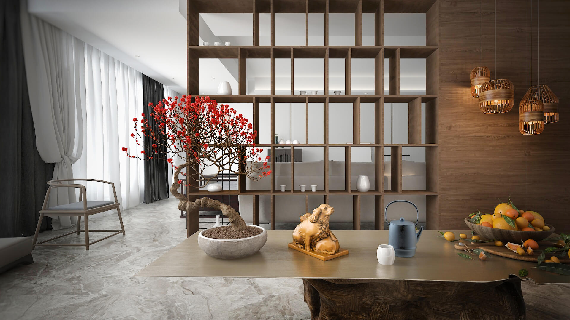 Model Lemari Sekat Ruang Tamu