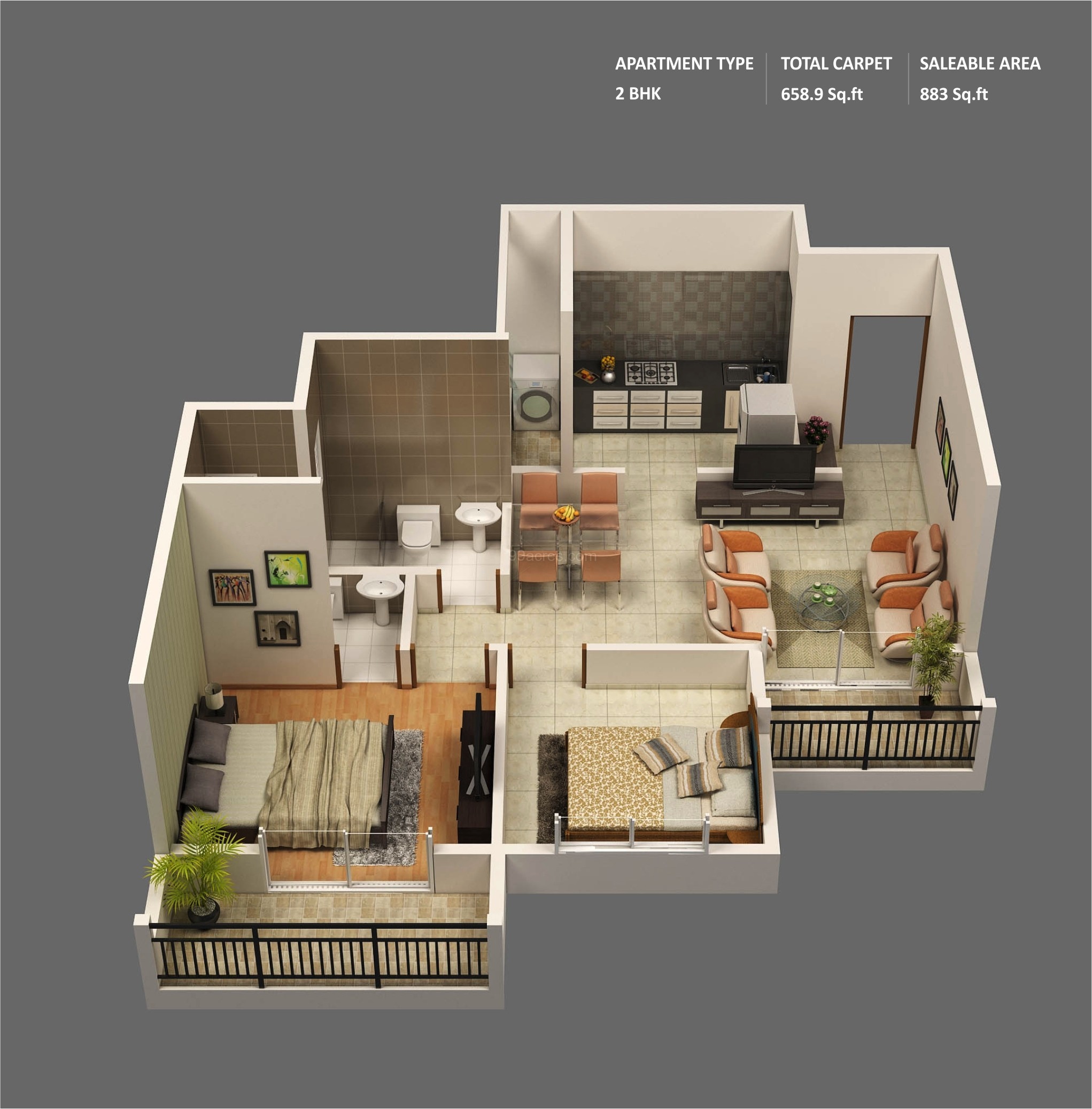 Contoh Denah Apartemen