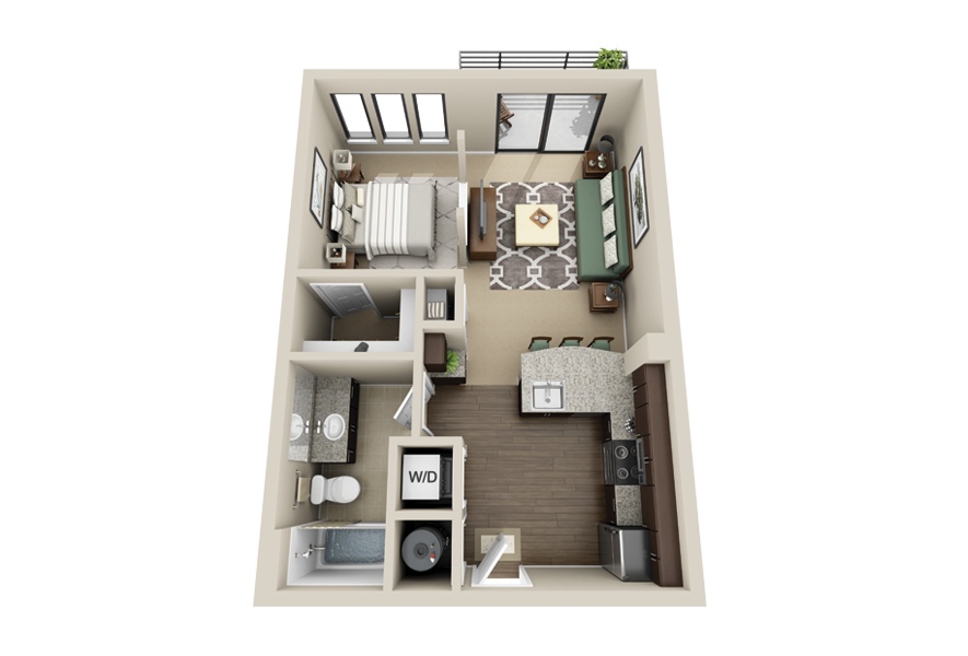 Denah Apartemen 1 Kamar
