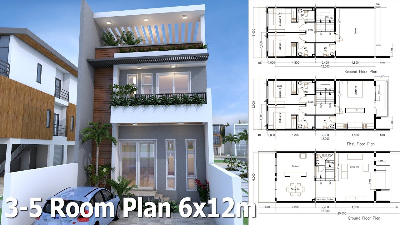 Denah Rumah Ukuran 6x12 3 Lantai