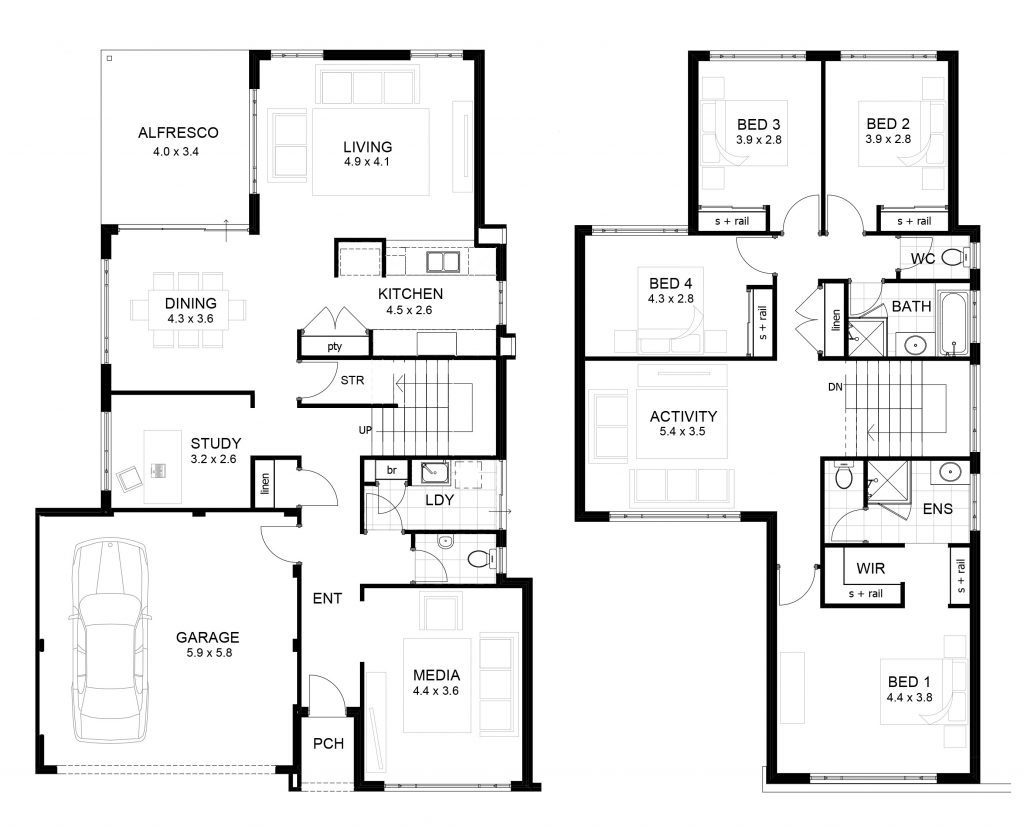 Desain Denah Rumah 2 Lantai