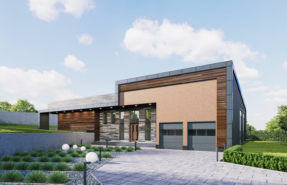 Desain Fasad Rumah Tropis 1 Lantai
