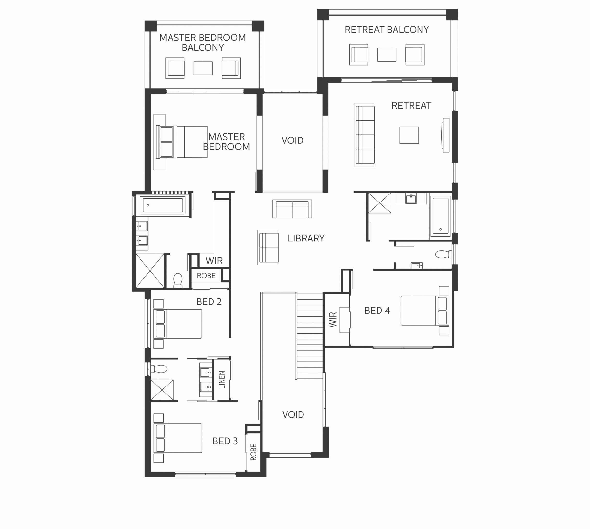 Inspirasi Denah Lantai 2 Rumah Minimalis