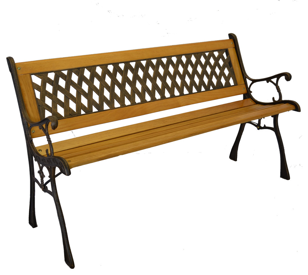 kursi taman dengan frame motif