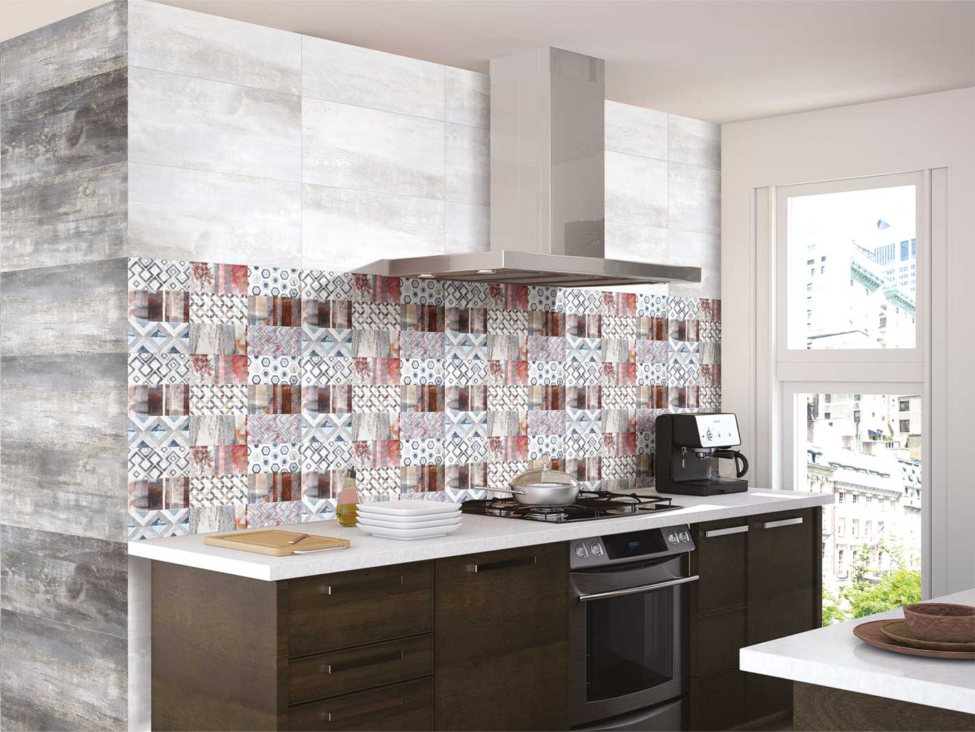 Keramik Dinding Dapur Motif Bunga