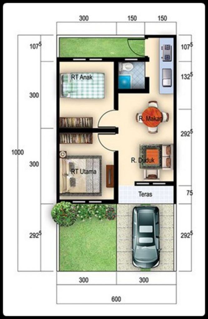 Contoh Desain Denah Rumah 6x10