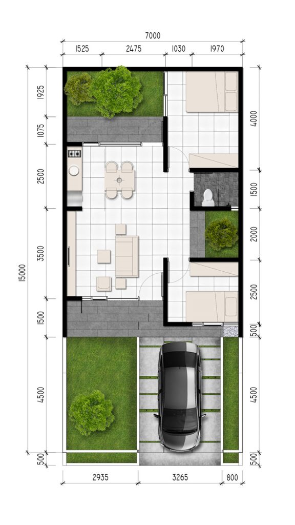 Contoh Gambar Denah Rumah Type 54