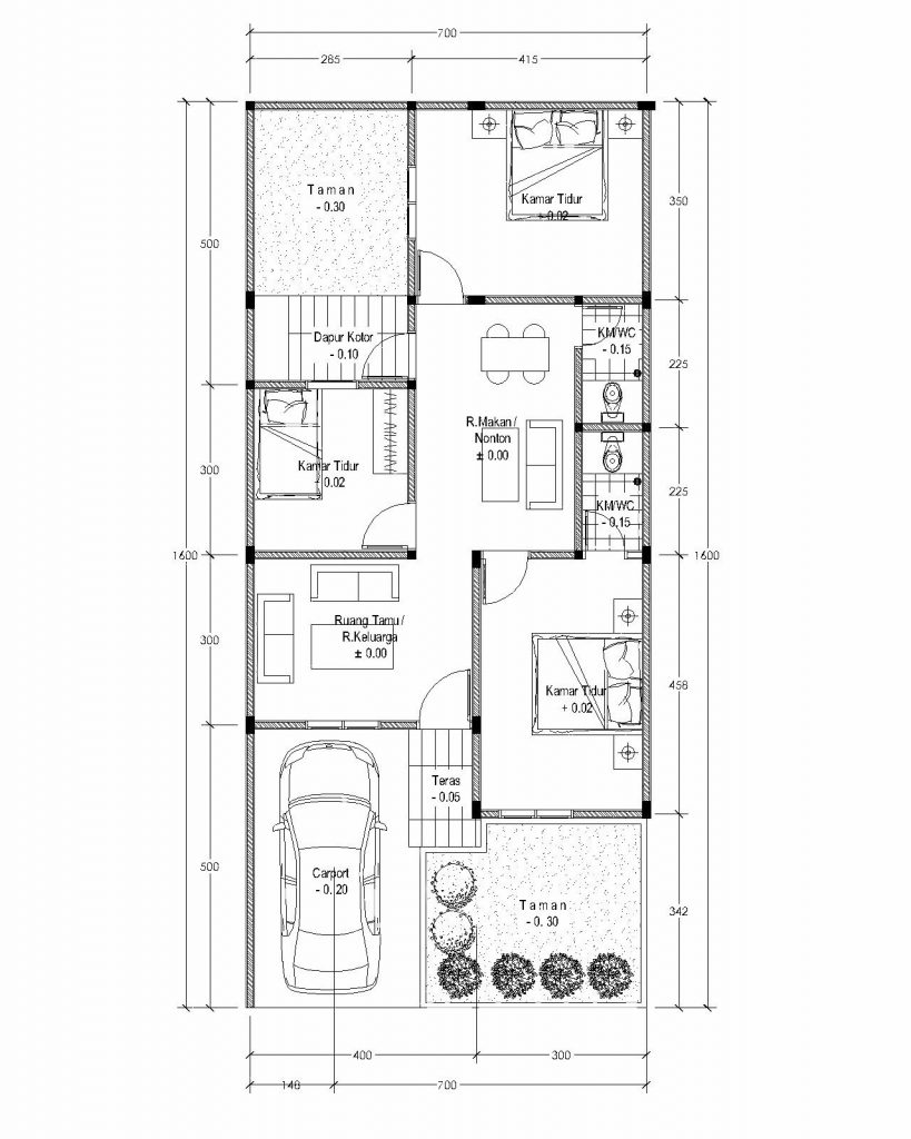 Denah Rumah Type 80 Modern