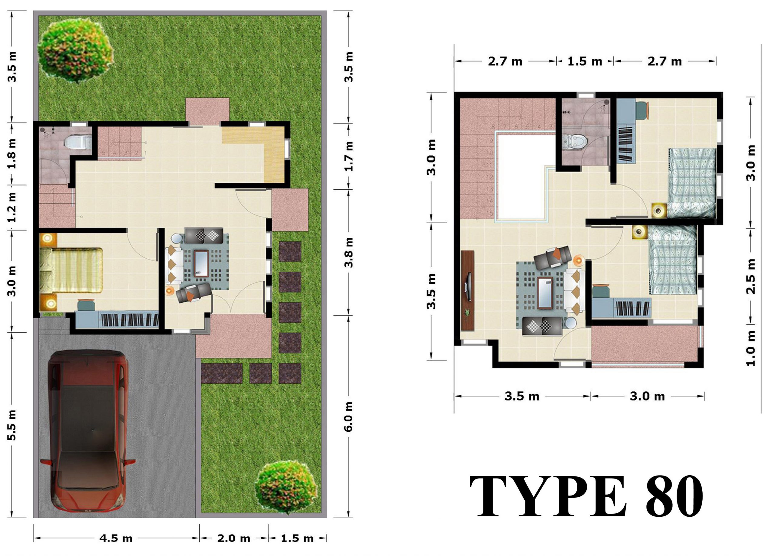 Denah Rumah Type 80 Terbaru