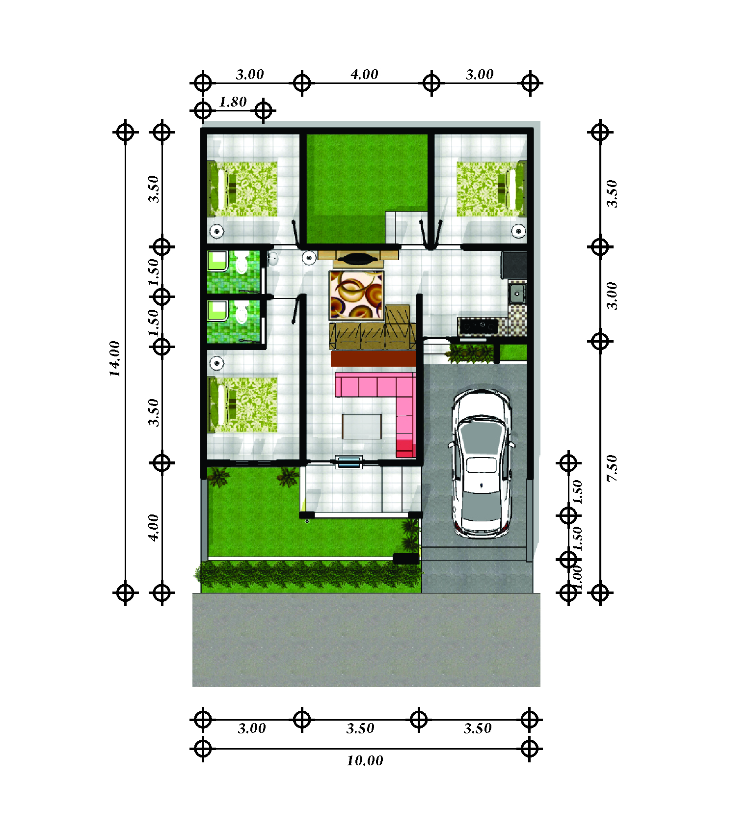 Denah Rumah Type 80m2