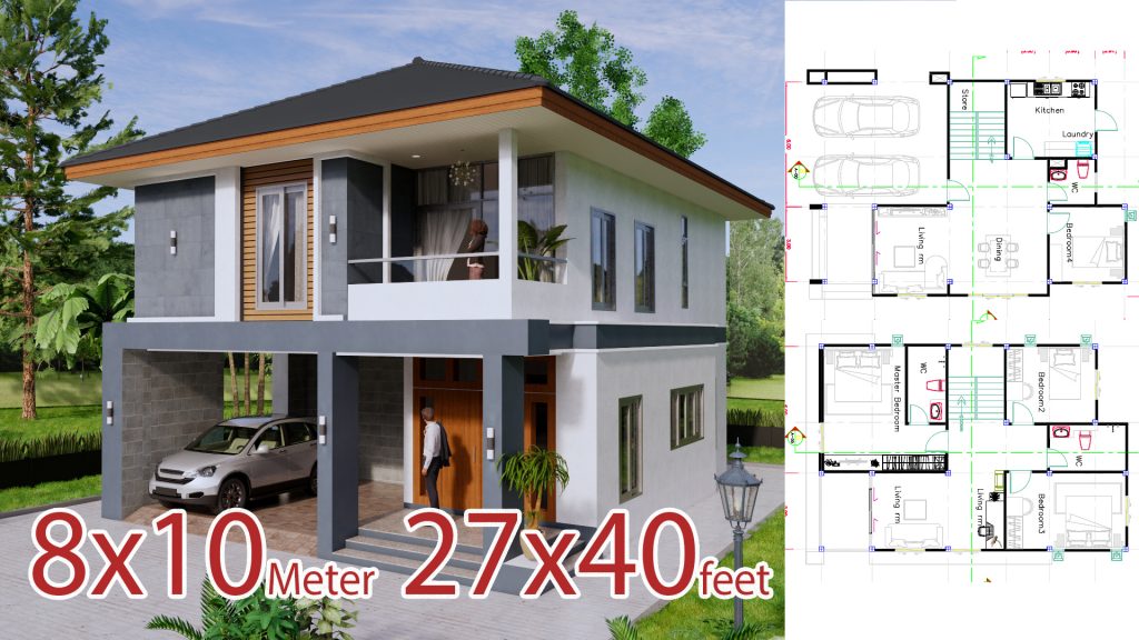 Desain Interior Rumah 8x10 dengan 3 Kamar Tidur
