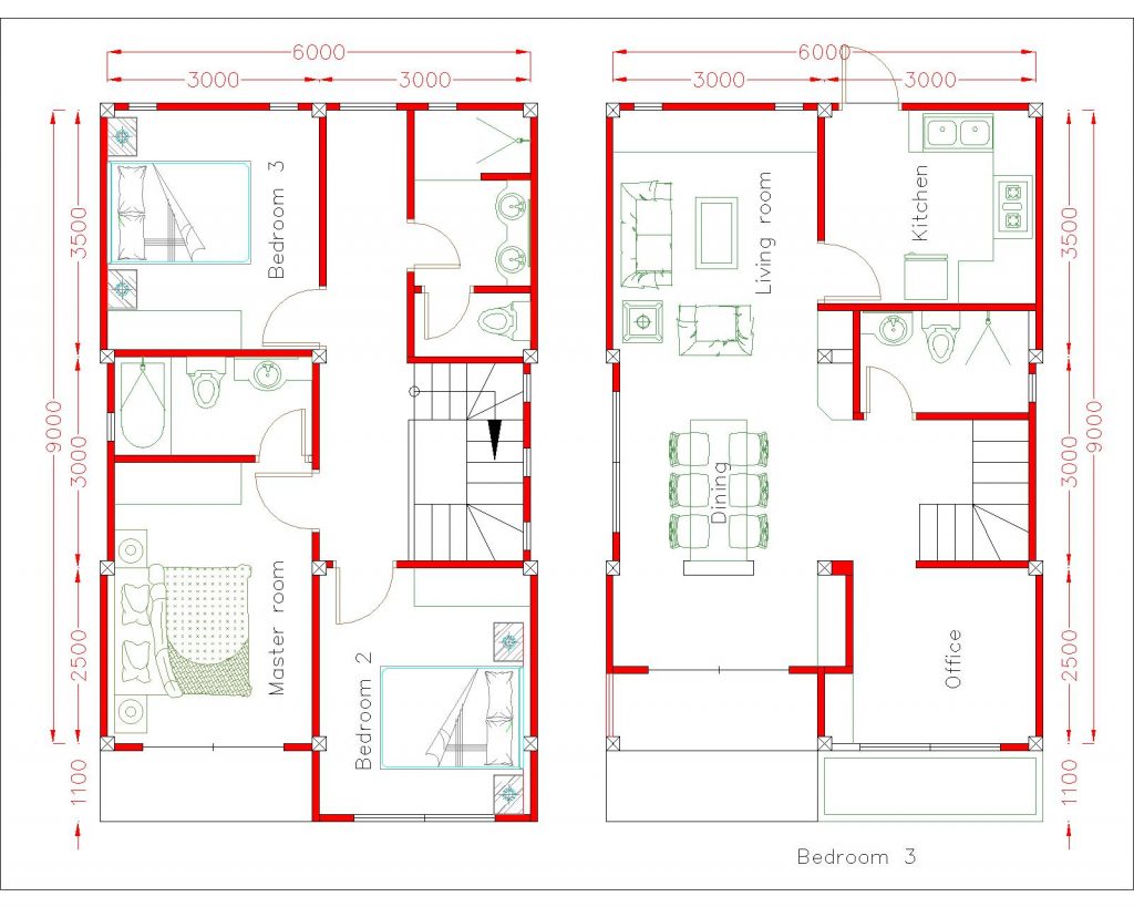 Desain Rumah Modern 6x9 3 Kamar Tidur