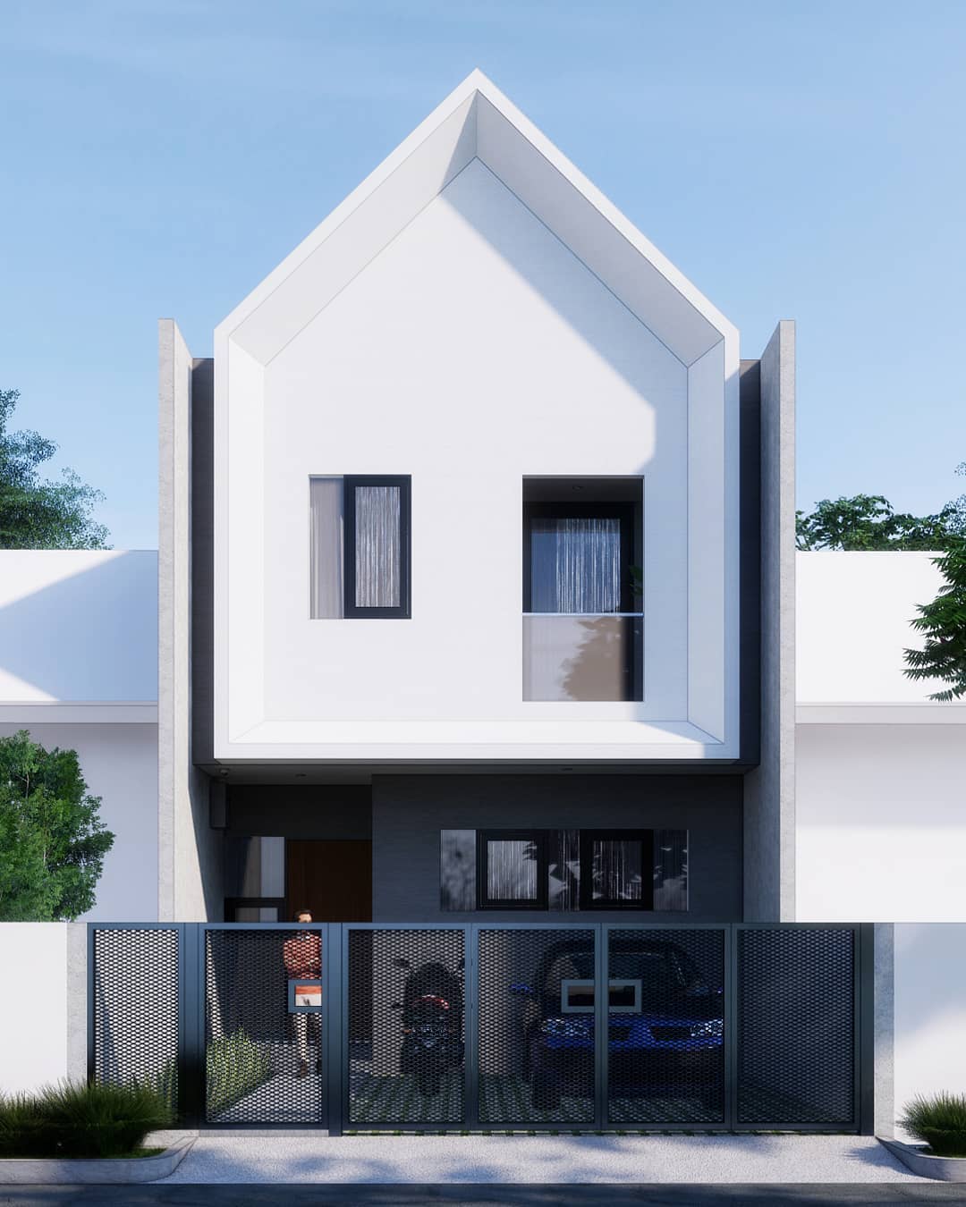 Fasad Rumah 8x20 yang Minimalis 1