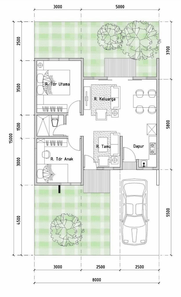 Gambar Denah Rumah Type 54 Minimalis