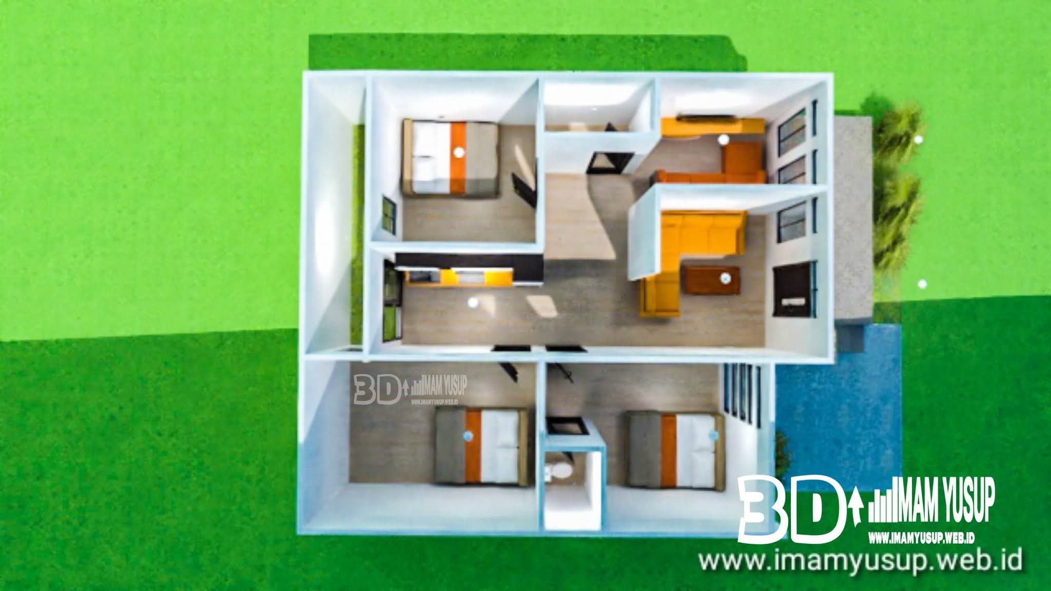 Sketsa Desain Hunian 6 x 12 Modern Minimalis