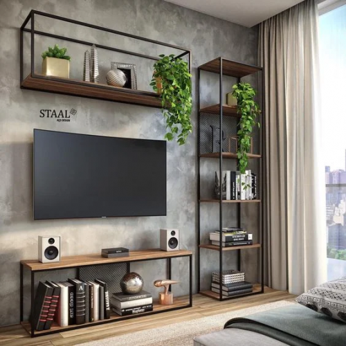 Desain Ruang TV Minimalis Bergaya Industrial